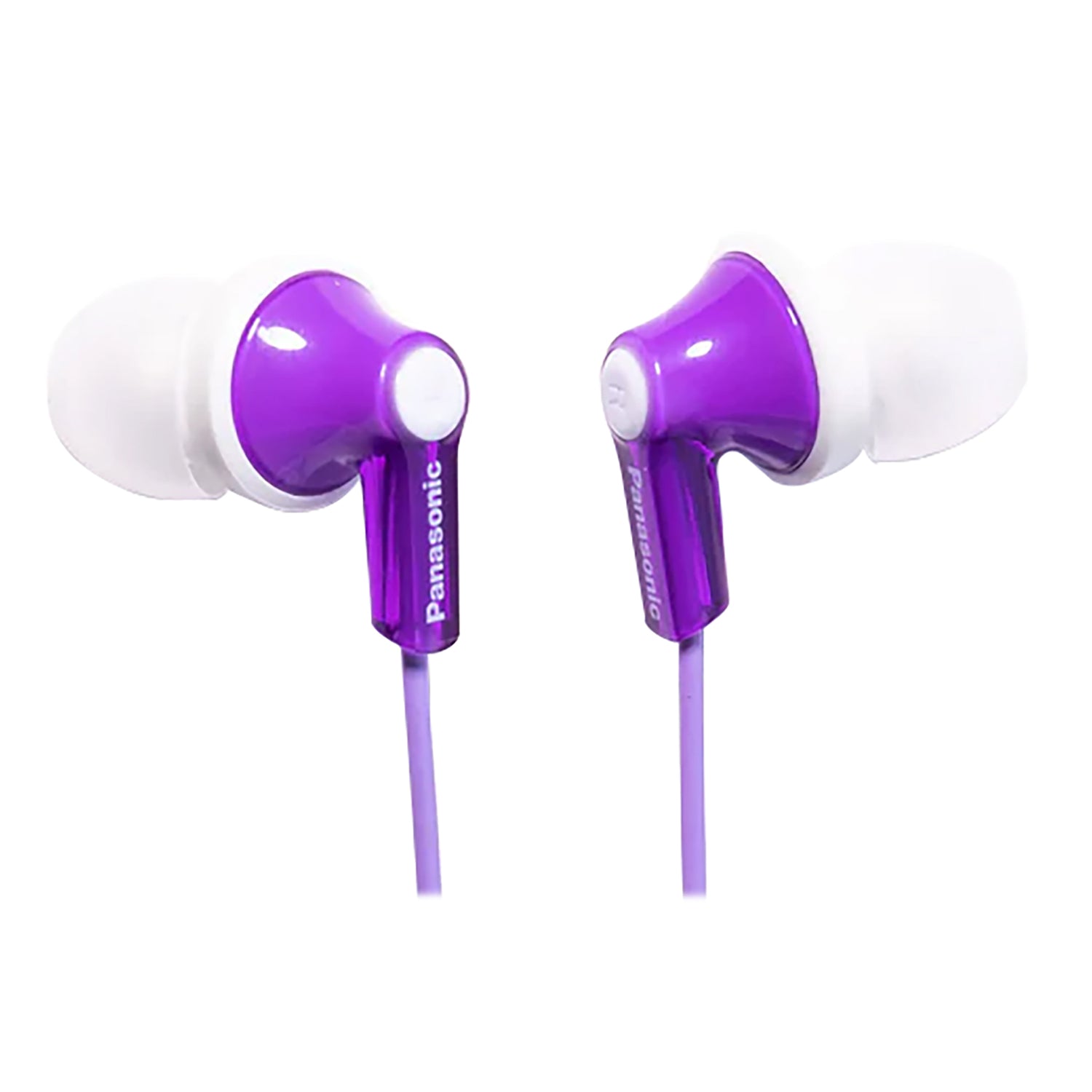 Panasonic ErgoFit Wired In-Ear Earbud Headphones with Right-Angle 3.5-mm Connector, RP-HJE120, Purple