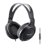 Panasonic Wired Over-Ear Headphones with In-Line Mic, 3.5-mm Connector, and Long Cord, XBS for Deep Bass, RP-HT161M