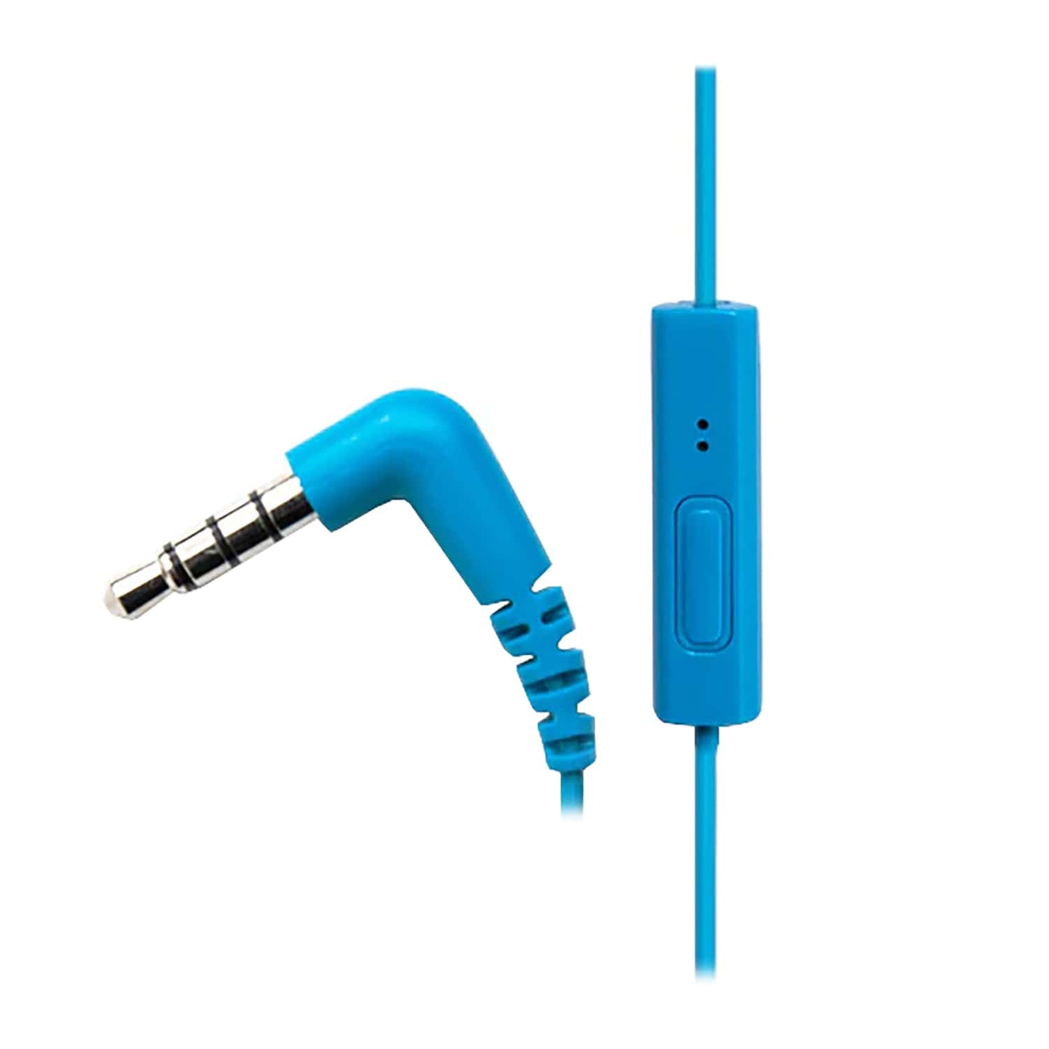 Panasonic ErgoFit Wired In-Ear Earbud Headphones with In-Line Mic/Call Remote and Right-Angle 3.5-mm TRRS Connector, RP-TCM125, Blue