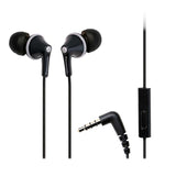 Panasonic ErgoFit Wired In-Ear Earbud Headphones with In-Line Mic/Call Remote and Right-Angle 3.5-mm TRRS Connector, RP-TCM125, Black