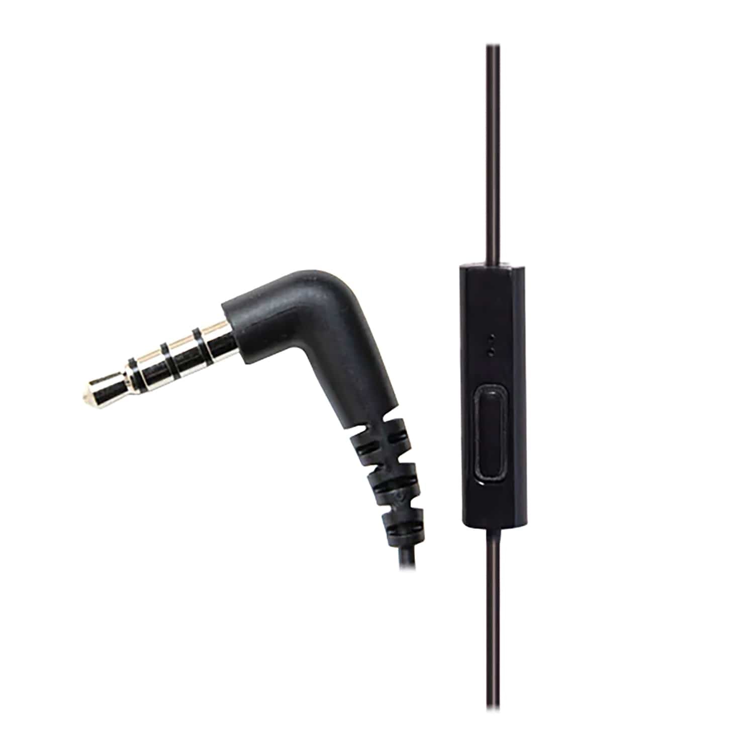 Panasonic ErgoFit Wired In-Ear Earbud Headphones with In-Line Mic/Call Remote and Right-Angle 3.5-mm TRRS Connector, RP-TCM125, Matte Black