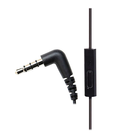 Panasonic ErgoFit Wired In-Ear Earbud Headphones with In-Line Mic/Call Remote and Right-Angle 3.5-mm TRRS Connector, RP-TCM125, Matte Black