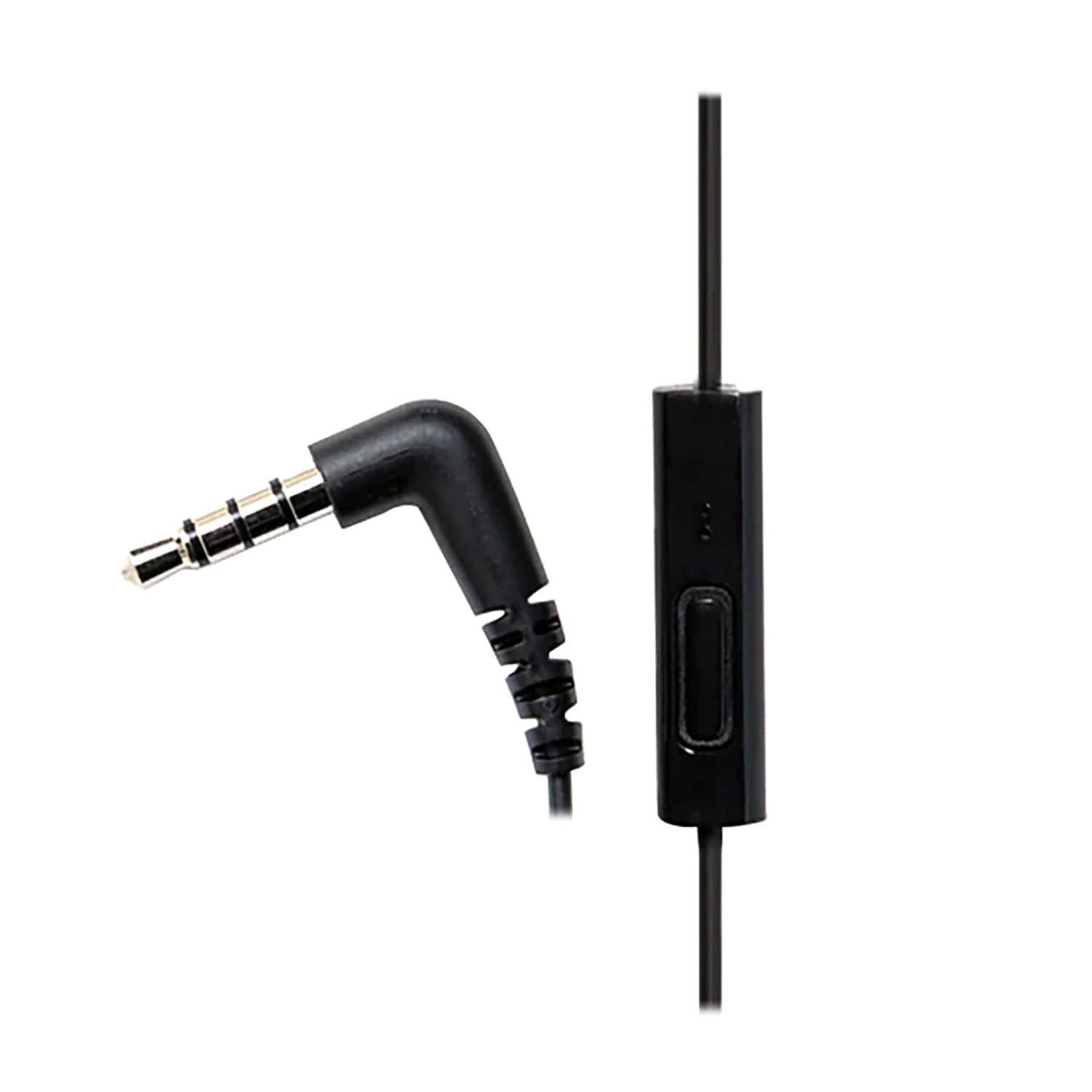 Panasonic ErgoFit Wired In-Ear Earbud Headphones with In-Line Mic/Call Remote and Right-Angle 3.5-mm TRRS Connector, RP-TCM125, Black