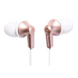 Panasonic ErgoFit Wired In-Ear Earbud Headphones with In-Line Mic/Call Remote and Right-Angle 3.5-mm TRRS Connector, RP-TCM125, Gold