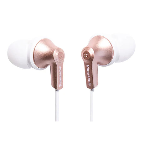Panasonic ErgoFit Wired In-Ear Earbud Headphones with In-Line Mic/Call Remote and Right-Angle 3.5-mm TRRS Connector, RP-TCM125, Gold