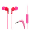 Panasonic ErgoFit Wired In-Ear Earbud Headphones with In-Line Mic/Call Remote and Right-Angle 3.5-mm TRRS Connector, RP-TCM125, Pink