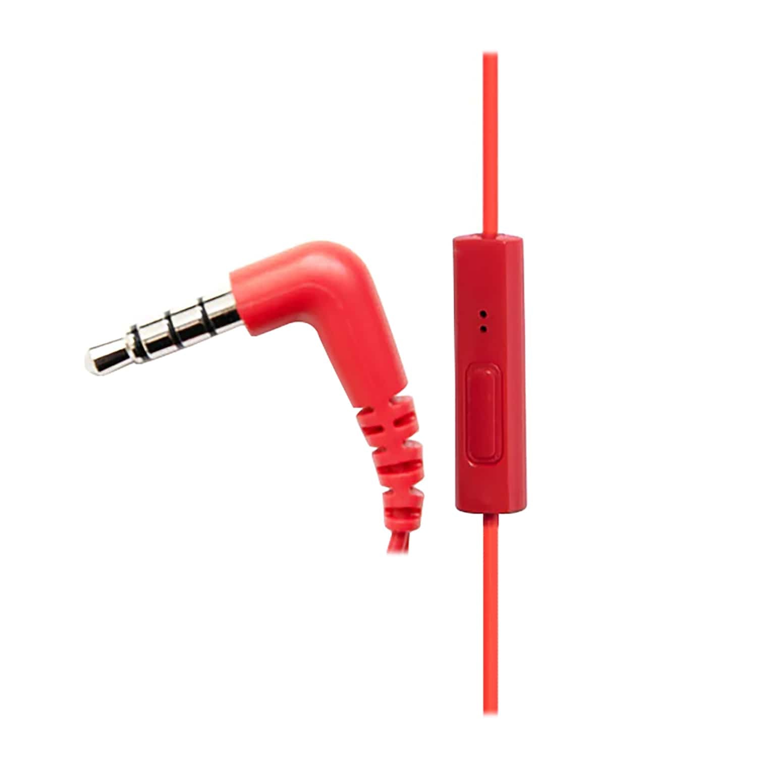 Panasonic ErgoFit Wired In-Ear Earbud Headphones with In-Line Mic/Call Remote and Right-Angle 3.5-mm TRRS Connector, RP-TCM125, Red