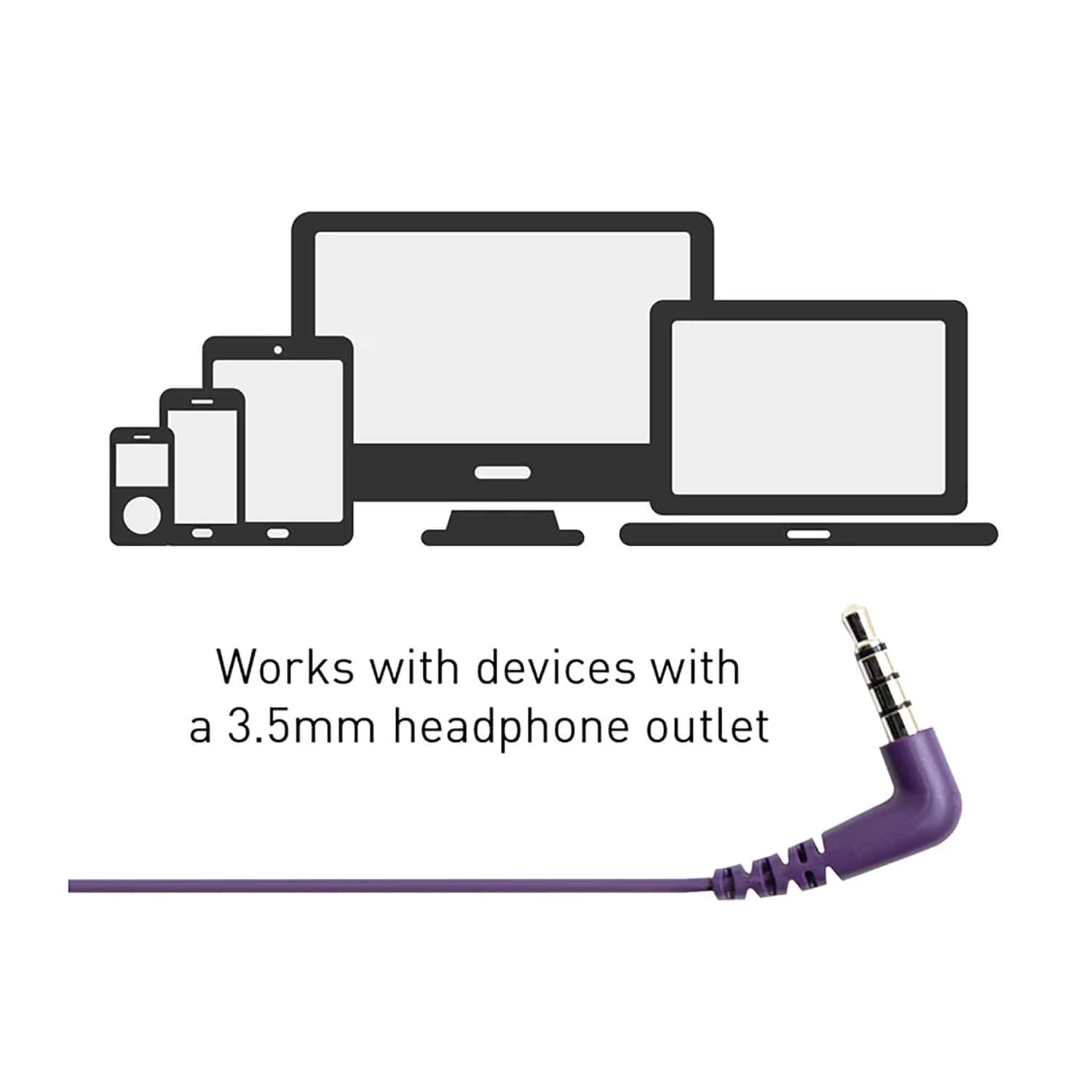 Panasonic ErgoFit Wired In-Ear Earbud Headphones with In-Line Mic/Call Remote and Right-Angle 3.5-mm TRRS Connector, RP-TCM125, Metallic Purple