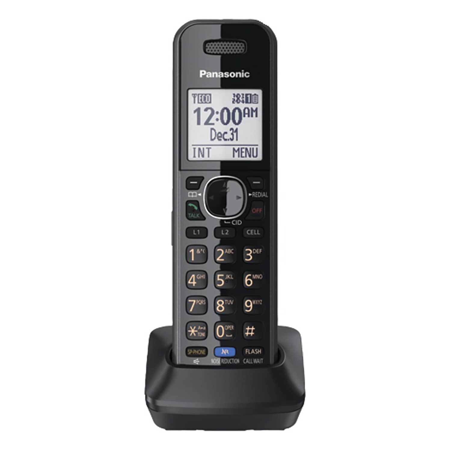 Panasonic 2-Line 1-Handset DECT 6.0 Expandable Cordless Phone System for Landline, Digital Answering System, and Bluetooth Link2Cell