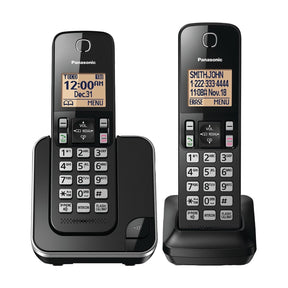 Panasonic 2-Handset DECT 6.0 Plus Expandable Cordless Phone System for Landline, Caller ID, Call Blocker, and Backlit Keypad, KX-TGC352B