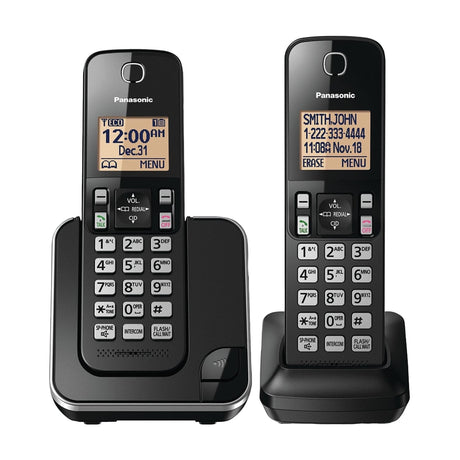 Panasonic 2-Handset DECT 6.0 Plus Expandable Cordless Phone System for Landline, Caller ID, Call Blocker, and Backlit Keypad, KX-TGC352B
