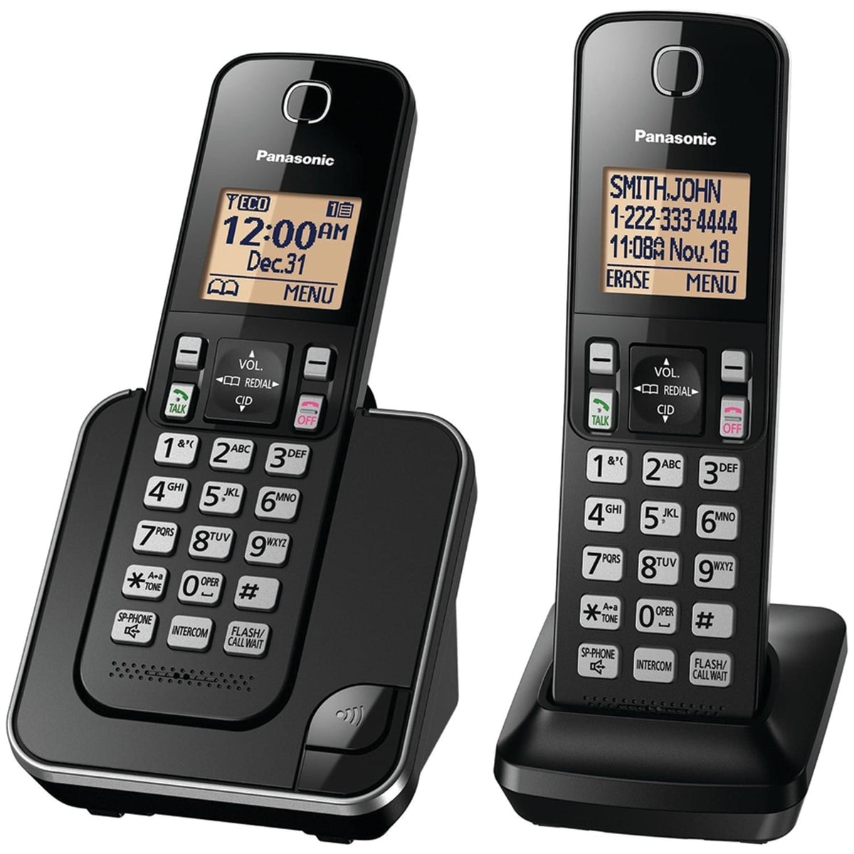 Panasonic 2-Handset DECT 6.0 Plus Expandable Cordless Phone System for Landline, Caller ID, Call Blocker, and Backlit Keypad, KX-TGC352B