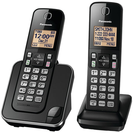 Panasonic 2-Handset DECT 6.0 Plus Expandable Cordless Phone System for Landline, Caller ID, Call Blocker, and Backlit Keypad, KX-TGC352B