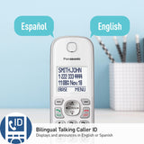Panasonic Expandable Cordless Phone System for Landline, Digital Answering System, Caller ID, Call Blocker, and Large Buttons, 2 Handset