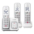 Panasonic Expandable Cordless Phone System for Landline, Digital Answering System, Caller ID, Call Blocker, and Large Buttons, 3 Handset