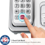 Panasonic Expandable Cordless Phone System for Landline, Digital Answering System, Caller ID, Call Blocker, and Large Buttons, 3 Handset