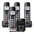 Panasonic 4-Handset Expandable Cordless Phone System for Landline, Digital Answering System, Bluetooth Link2Cell, Caller ID, and Call Blocker
