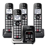Panasonic 4-Handset Expandable Cordless Phone System for Landline, Digital Answering System, Bluetooth Link2Cell, Caller ID, and Call Blocker