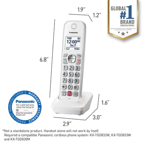 Panasonic Cordless Phone Accessory Handset for Panasonic KX-TGD81x and KX-TGD83x Series