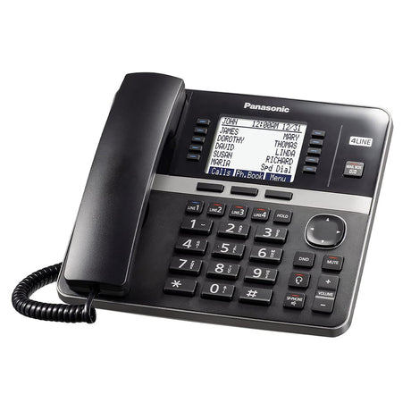 Panasonic Corded DECT 6.0 4-Line Office Phone Base Station with Answering Machine, Black, KX-TGW420B
