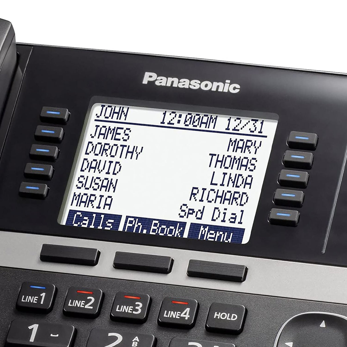 Panasonic Corded DECT 6.0 4-Line Office Phone Base Station with Answering Machine, Black, KX-TGW420B