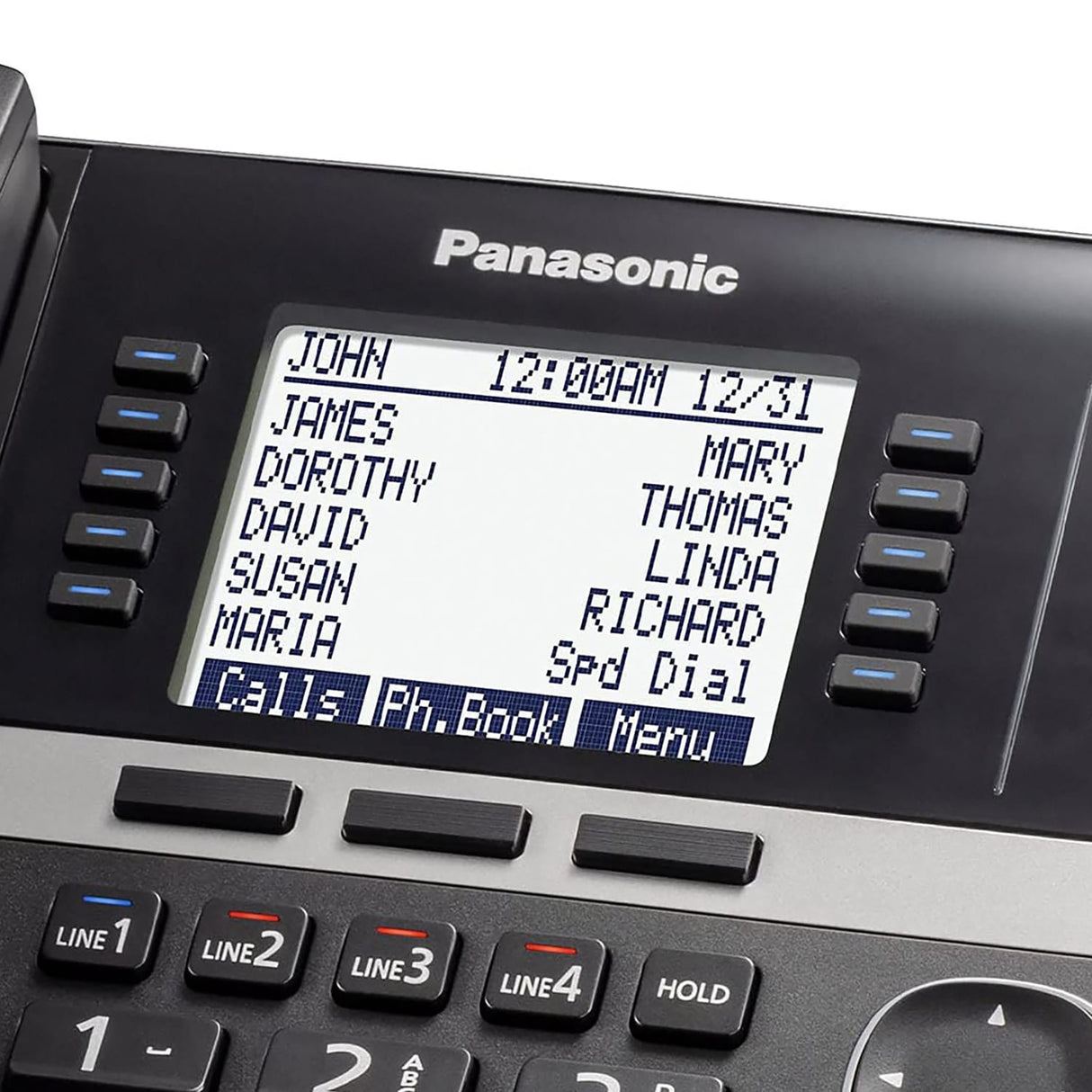 Panasonic Corded-Handset DECT 6.0 Cordless Office Phone Extension for KX-TGW420B 4-Line Office Phone Base Station, Black, KX-TGWA40B