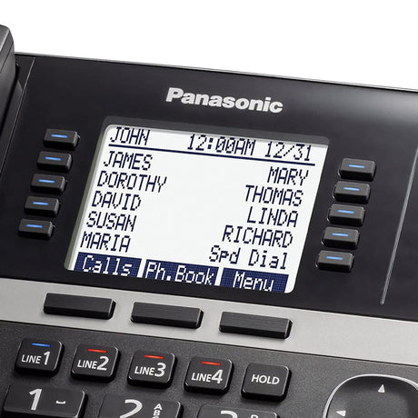 Panasonic Corded-Handset DECT 6.0 Cordless Office Phone Extension for KX-TGW420B 4-Line Office Phone Base Station, Black, KX-TGWA40B