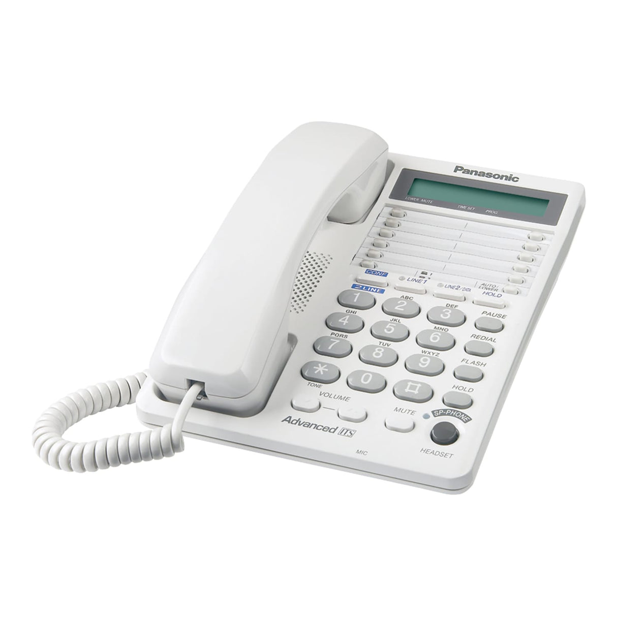 Panasonic KX-TS208W Corded 2-Line Office Phone with Speed Dial, White