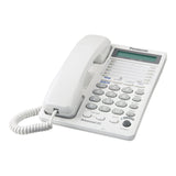 Panasonic KX-TS208W Corded 2-Line Office Phone with Speed Dial, White