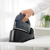 Panasonic Cordless Dry and Steam Iron with Wide Stainless Steel Soleplate, 1500W, Power Heating Base, Retractable Cord, Cover Case, Blue, NI-WL700A