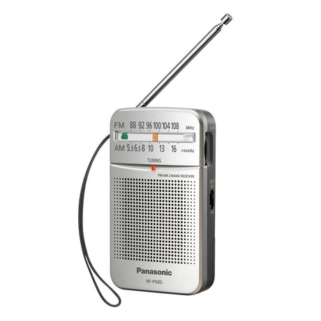 Panasonic Portable Pocket AM/FM Radio, Silver, RF-P50