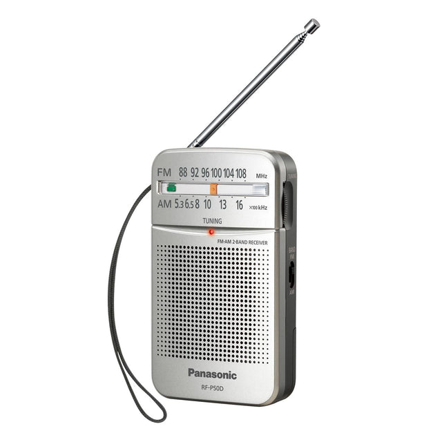 Panasonic Portable Pocket AM/FM Radio, Silver, RF-P50