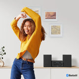 Panasonic 80-Watt Compact Bluetooth Home Stereo System with External Speakers, CD Player, FM Radio, Sound Remastering, USB, and Remote, PM700