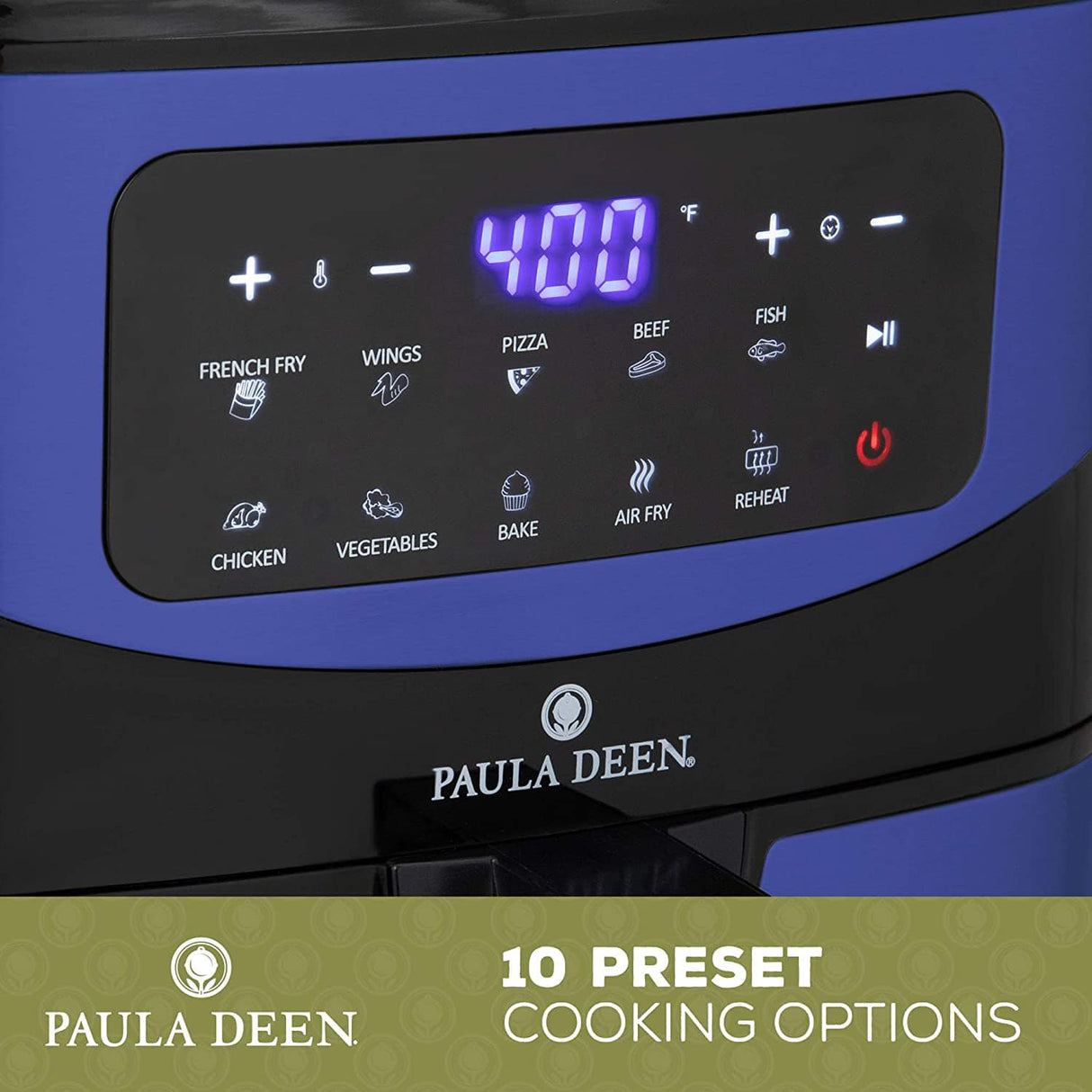 Paula Deen Stainless Steel 10 QT 1700 Watts LED Display Digital Air Fryer Blue Stainless - Certified Refurbished