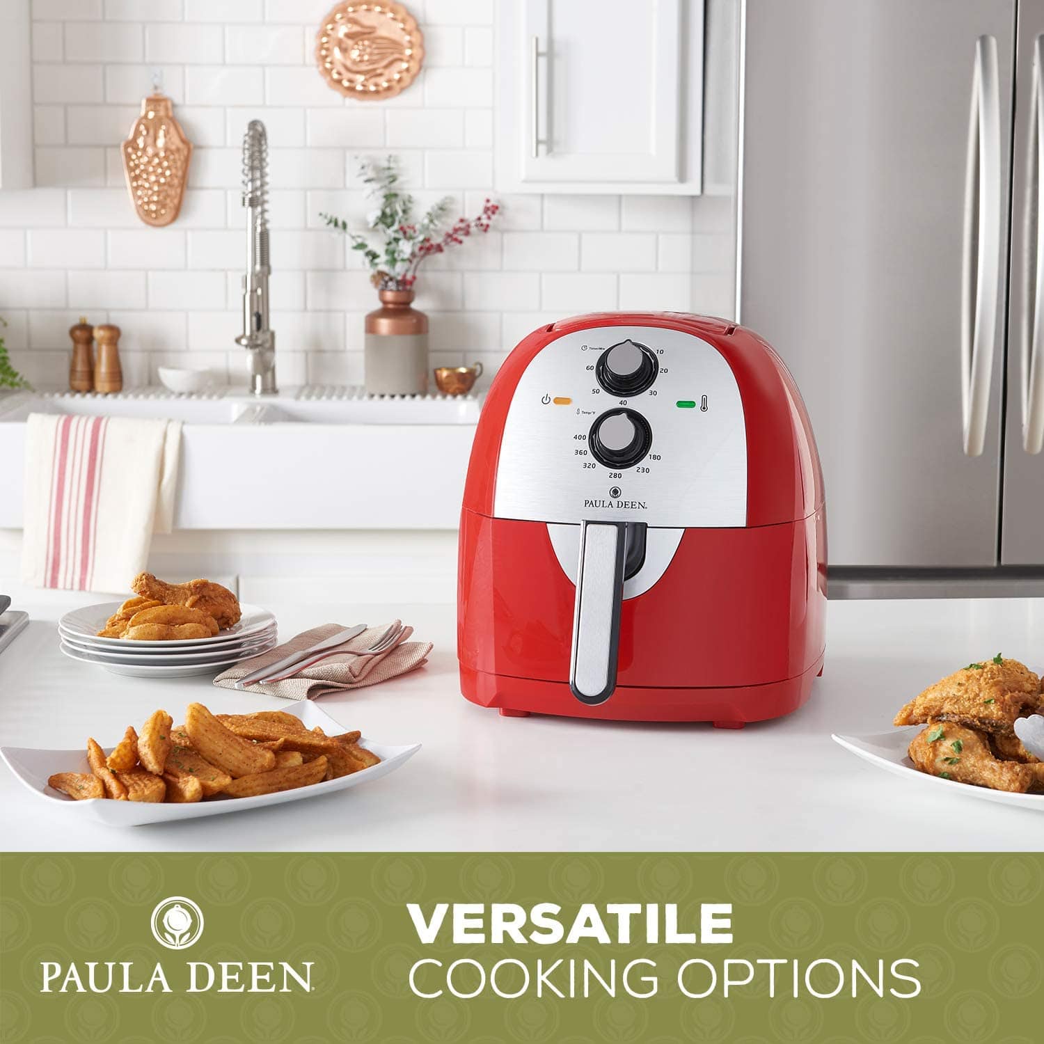 Paula Deen Air Fryer 6.13 QT Non-Stick  1700W PDSB61-RB Refurbished