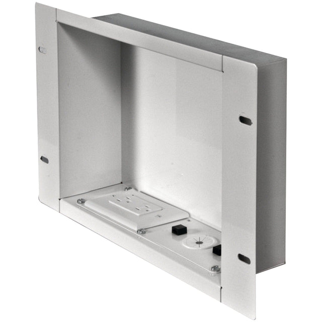 Peerless-AV In-Wall Accessory Box with 125-Volt Duplex Power Receptacle, IBA2AC-W