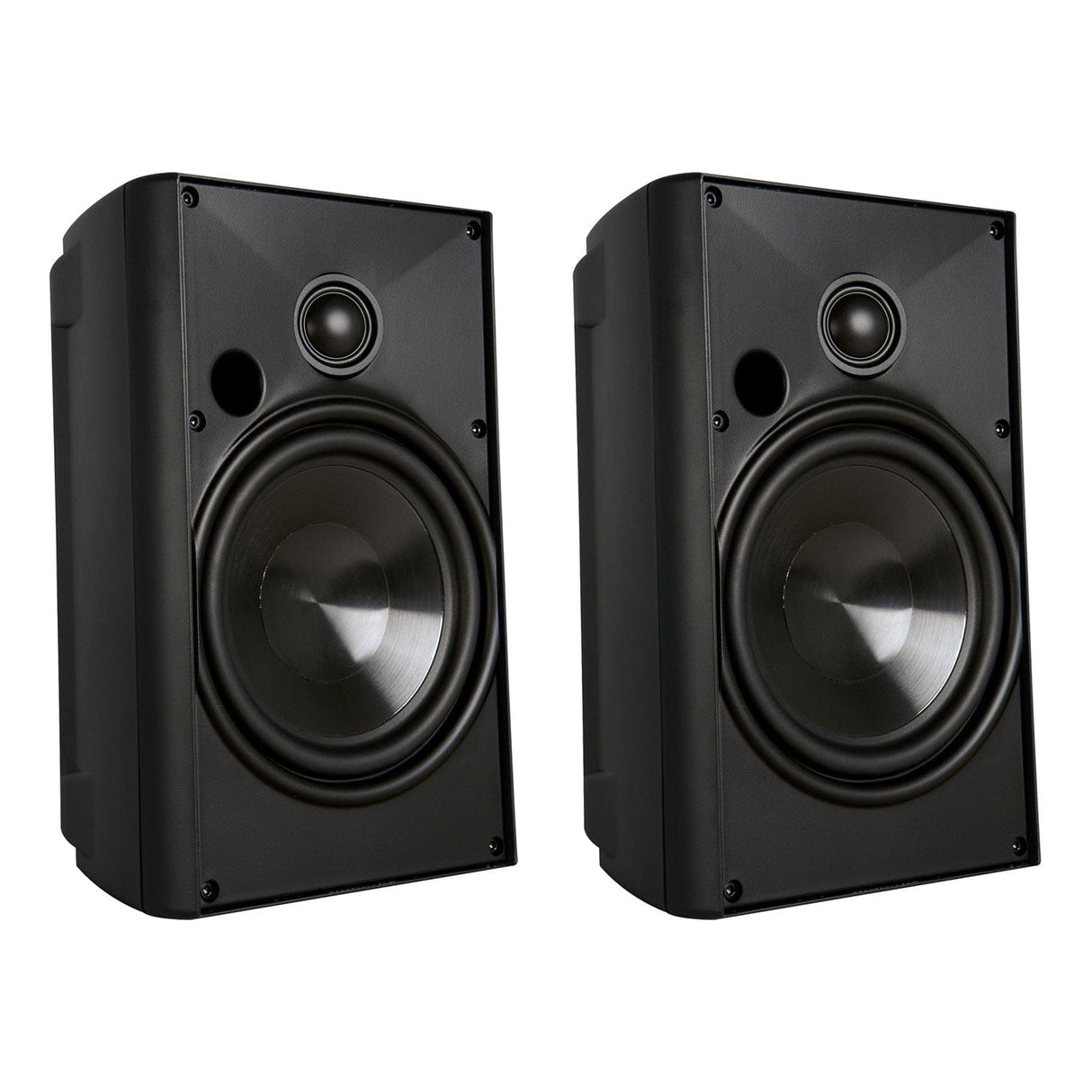 Proficient Audio 5-1/4-In. 125-Watt AW525 Indoor/Outdoor Speaker Pair with Polypropylene Woofer and Pivoting Supernil Soft-Dome Tweeter, 8 Ohms, Black