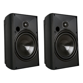 Proficient Audio 5-1/4-In. 125-Watt AW525 Indoor/Outdoor Speaker Pair with Polypropylene Woofer and Pivoting Supernil Soft-Dome Tweeter, 8 Ohms, Black
