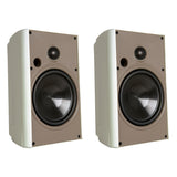Proficient Audio 5-1/4-In. 125-Watt AW525 Indoor/Outdoor Speaker Pair with Polypropylene Woofer and Pivoting Supernil Soft-Dome Tweeter, 8 Ohms, White