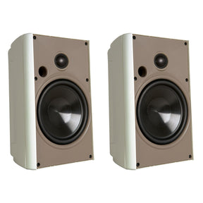 Proficient Audio 5-1/4-In. 125-Watt AW525 Indoor/Outdoor Speaker Pair with Polypropylene Woofer and Pivoting Supernil Soft-Dome Tweeter, 8 Ohms, White