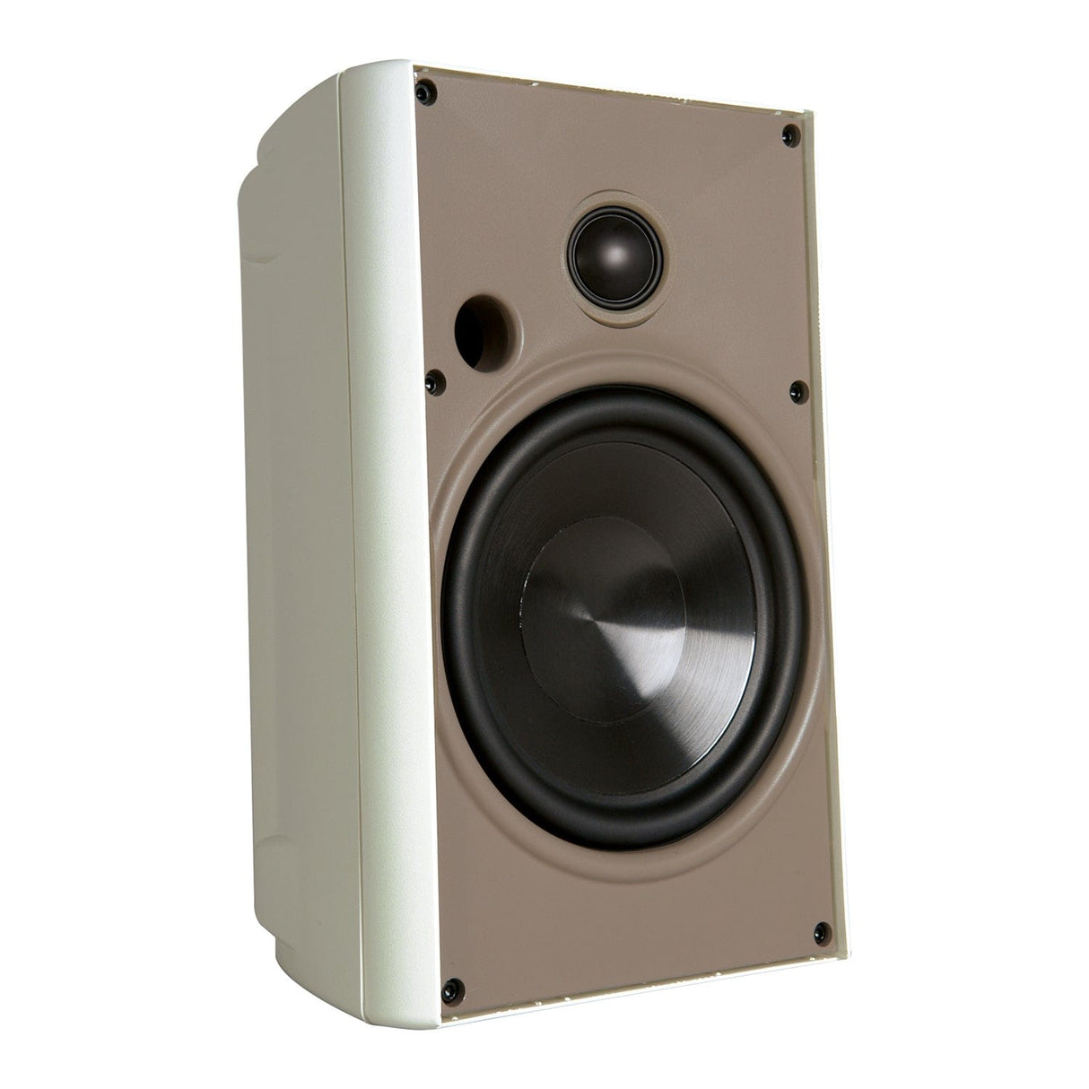 Proficient Audio 5-1/4-In. 125-Watt AW525 Indoor/Outdoor Speaker Pair with Polypropylene Woofer and Pivoting Supernil Soft-Dome Tweeter, 8 Ohms, White