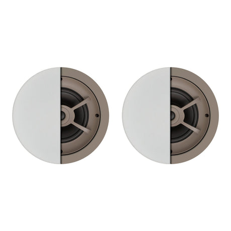 Proficient Audio 6-1/2-In. 75-Watt Protege C606 2-Way In-Ceiling Speaker Pair with Polypropylene Woofer and Fixed Soft-Dome Tweeter, 8 Ohms