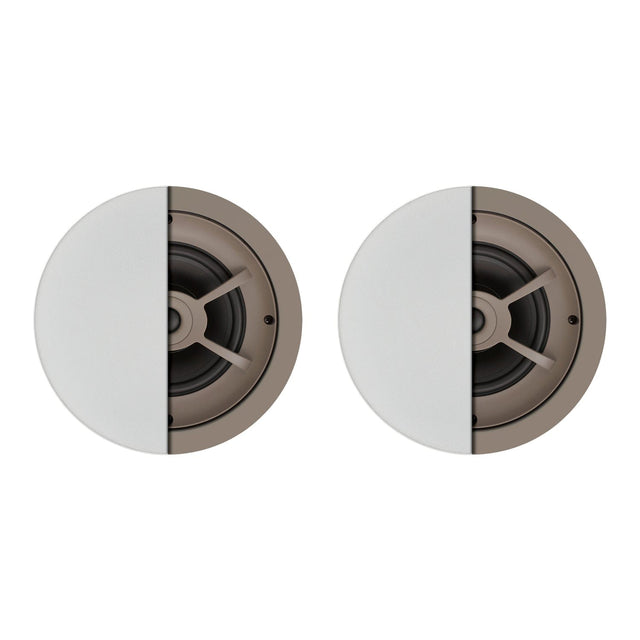 Proficient Audio 6-1/2-In. 75-Watt Protege C606 2-Way In-Ceiling Speaker Pair with Polypropylene Woofer and Fixed Soft-Dome Tweeter, 8 Ohms