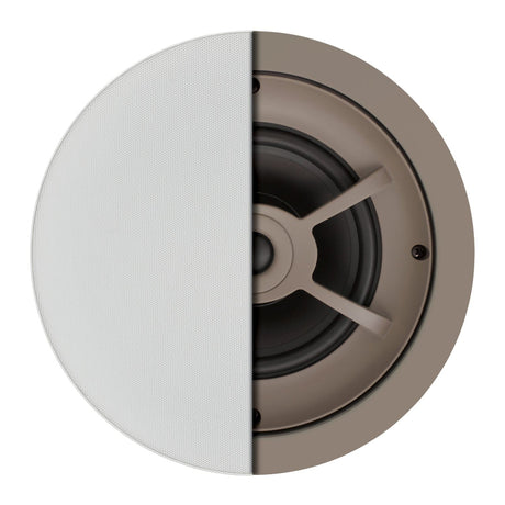 Proficient Audio 6-1/2-In. 75-Watt Protege C606 2-Way In-Ceiling Speaker Pair with Polypropylene Woofer and Fixed Soft-Dome Tweeter, 8 Ohms