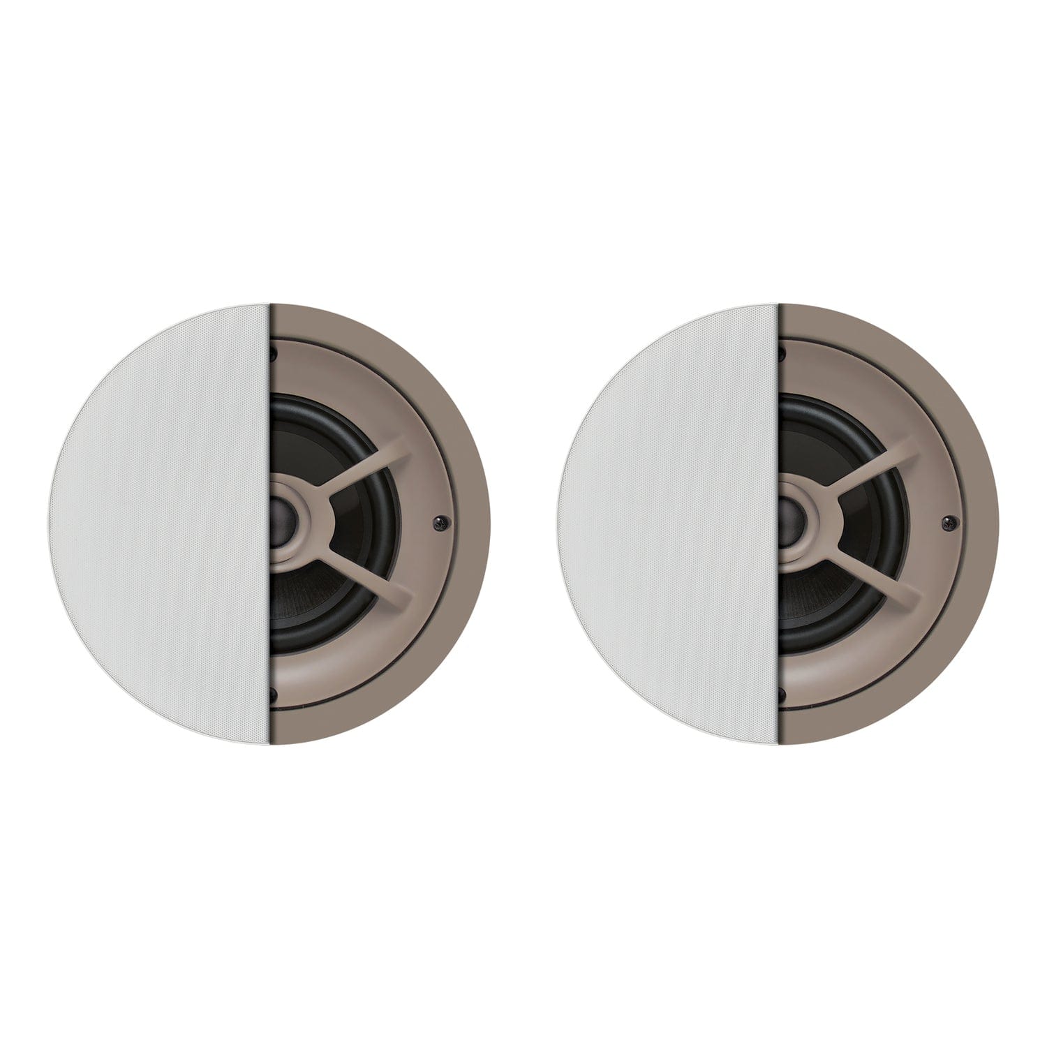 Proficient Audio 6-1/2-In. 100-Watt Protege C626 2-Way In-Ceiling Speaker Pair with Graphite Woofer and Pivoting Silk-Dome Tweeter, 8 Ohms