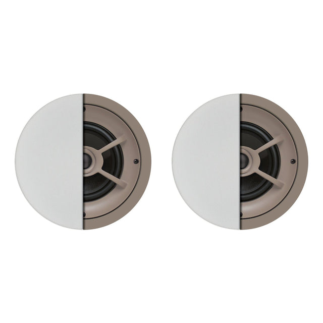 Proficient Audio 6-1/2-In. 100-Watt Protege C626 2-Way In-Ceiling Speaker Pair with Graphite Woofer and Pivoting Silk-Dome Tweeter, 8 Ohms