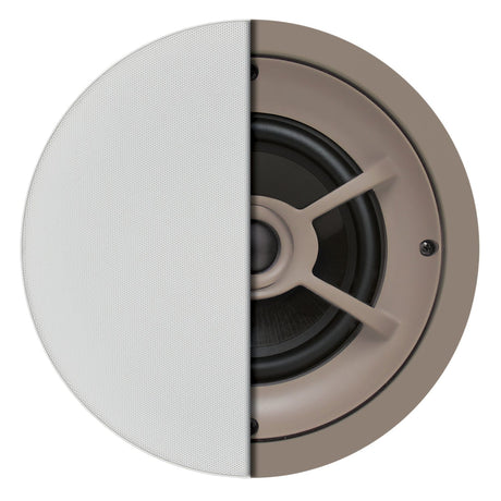 Proficient Audio 6-1/2-In. 100-Watt Protege C626 2-Way In-Ceiling Speaker Pair with Graphite Woofer and Pivoting Silk-Dome Tweeter, 8 Ohms