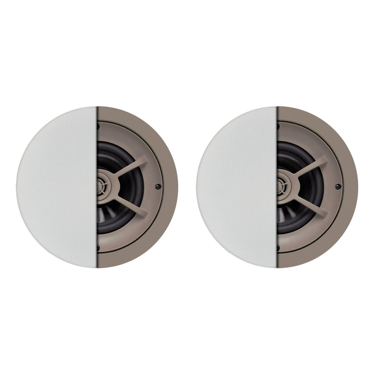 Proficient Audio 6-1/2-In. 125-Watt Protege C641 2-Way In-Ceiling Speaker Pair with Graphite Woofer and Pivoting Aluminum-Dome Tweeter, 8 Ohms
