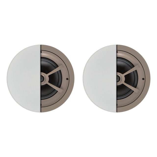 Proficient Audio 8-In. 125-Watt Protege C791 2-Way In-Ceiling Speaker Pair with Polypropylene Woofer and Pivoting Soft-Dome Tweeter, 8 Ohms