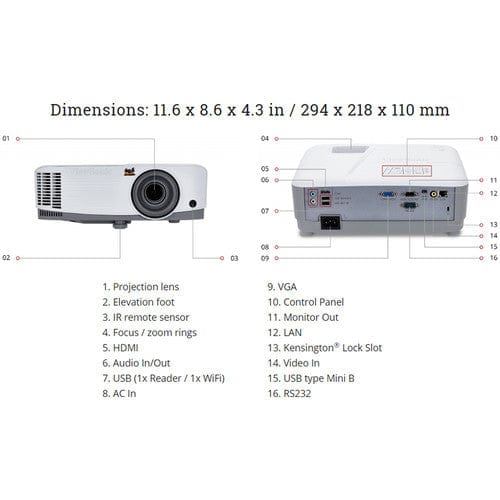 ViewSonic 3600-Lumen WXGA DLP Projector - C Grade Certified Refurbished